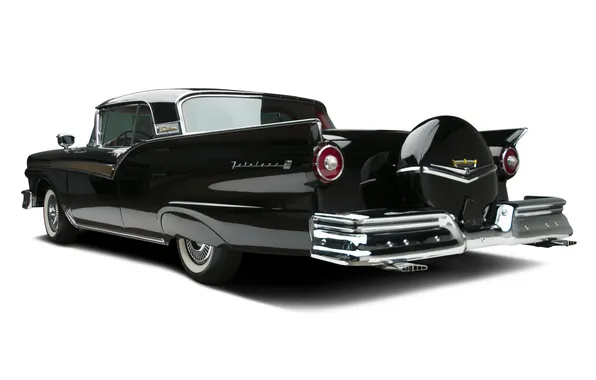 Ford, Форд, белый фон, 1957, ретро автомобили, Hardtop, Skyliner, Retractable