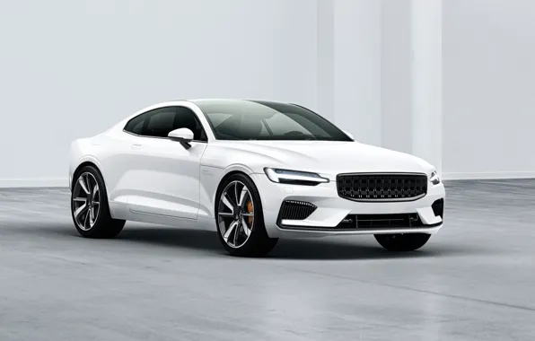 Машина, авто, Volvo, Вольво, белая, Hybrid, гибрид, Volvo Polestar 1