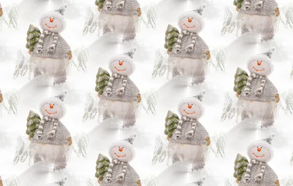 Картинка фон, праздник, текстура, Новый год, снеговик