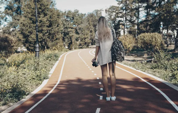 Лето, девушка, солнце, настроение, камера, утро, girl, прогулка