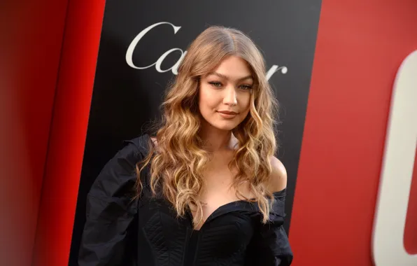 Улыбка, модель, локоны, Gigi Hadid