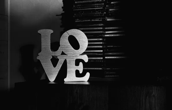 Любовь, надпись, настроения, черно-белое, love, диски, mood