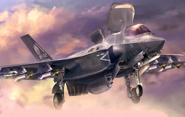 Картинка USA, F-35B, F-35 Lightning II, Вертикальная посадка, (STOVL)