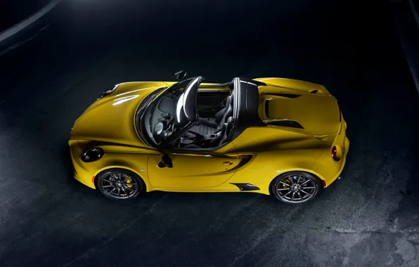 Желтый, Кабриолет, spider, Alfa Romeo, Автомобиль, 2015