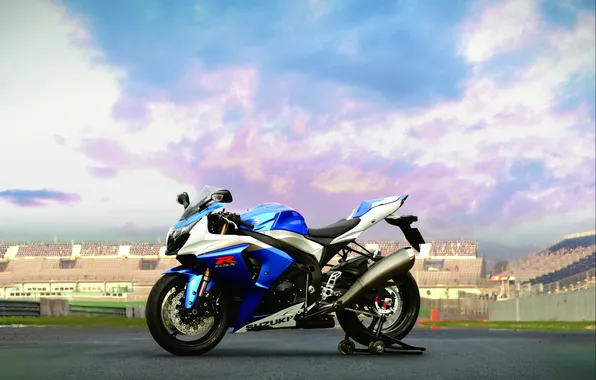 Картинка авто, облака, машины, мотоцикл, suzuki, автомобили, gsxr1000