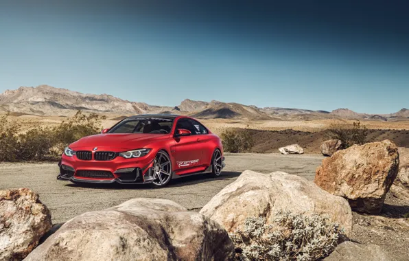 Картинка пейзаж, красный, BMW M4