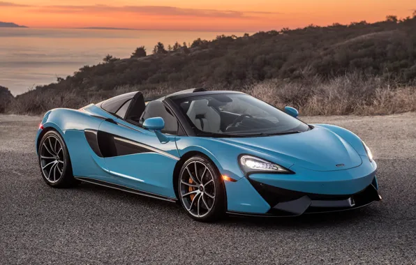 Закат, McLaren, суперкар, 2018, Spider, 570S