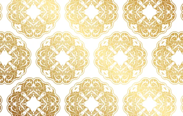 Текстура, белый фон, gold, background, pattern, Decorative