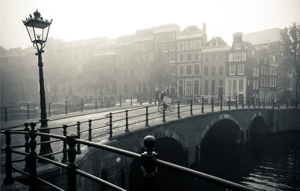 Мост, река, Амстердам, Amsterdam, старый Амстердам