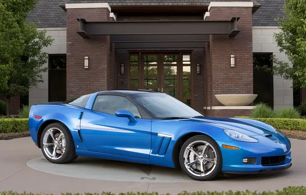 Картинка авто, машины, Corvette, Chevrolet, корвет, шевролет, grand sport, синий.