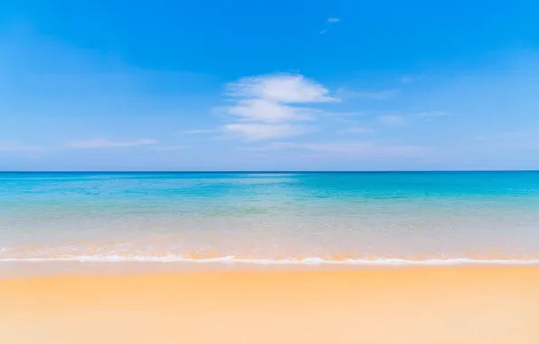 Песок, море, волны, пляж, лето, небо, берег, summer