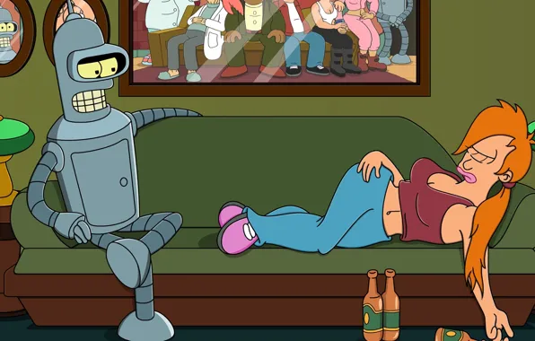 Futurama, Bender, Fry, planet express