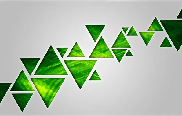 Картинка фон, треугольники, зелёный
