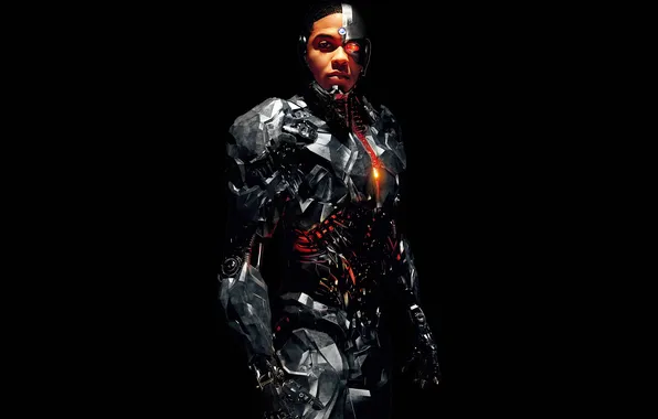 Костюм, черный фон, комикс, Cyborg, DC comics, Justice League, Ray Fisher, Рэй Фишер