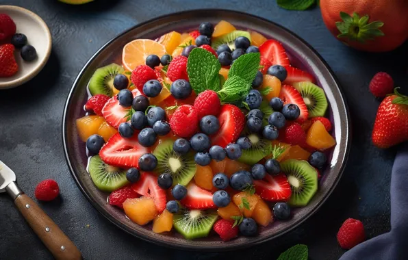 Ягоды, еда, фрукты, много, разные, вкусно, сочные, ассорти