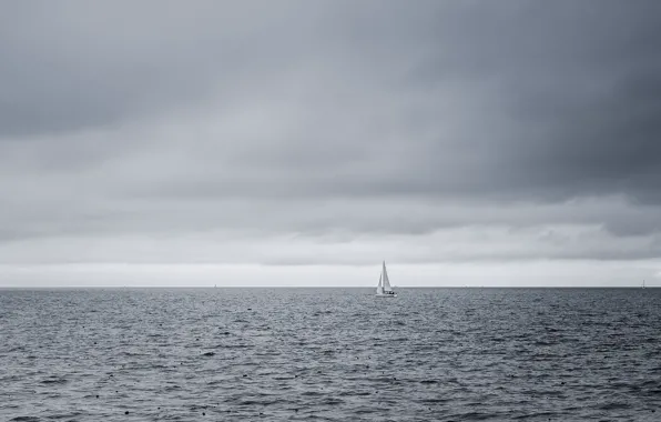 Storm, Argentina, boats, horizon, sailing, gray clouds, Buenos Aires, rainy