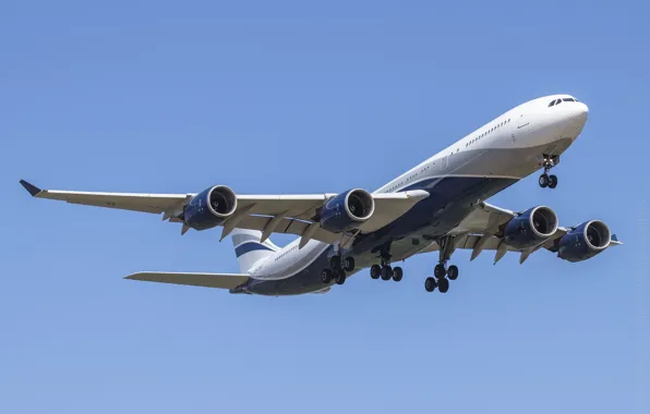 Фон, самолёт, летит, Airbus a340-541