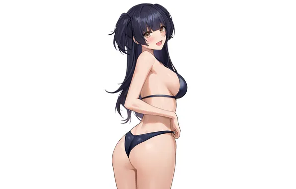 Girl, sexy, ass, long hair, brown eyes, boobs, anime, beautiful