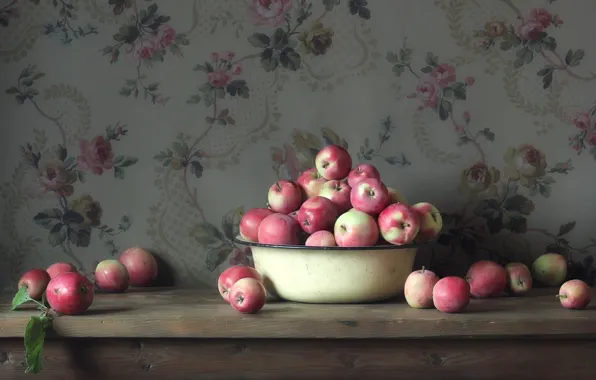 Яблоки, миска, натюрморт, Still Life