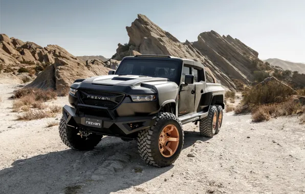 Скалы, тень, пикап, Rezvani, 2020, Hercules 6x6