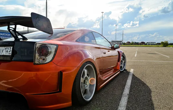 Toyota, orange, Celica