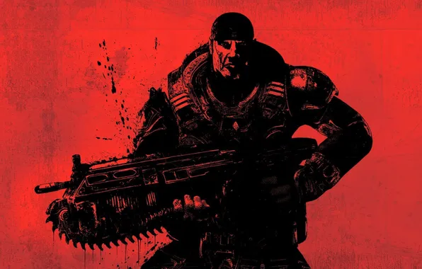Картинка оружие, броня, gears of war 3, шутер от третьего лица, microsoft game studios
