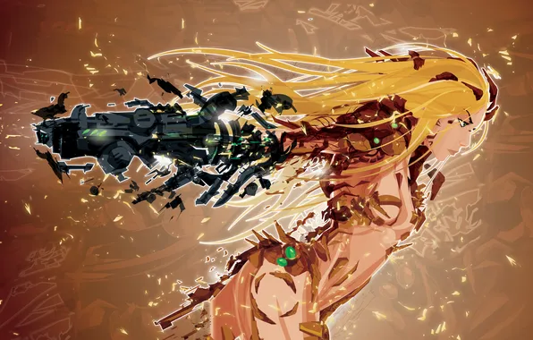 Взгляд, девушка, оружие, игра, тело, арт, Samus Aran