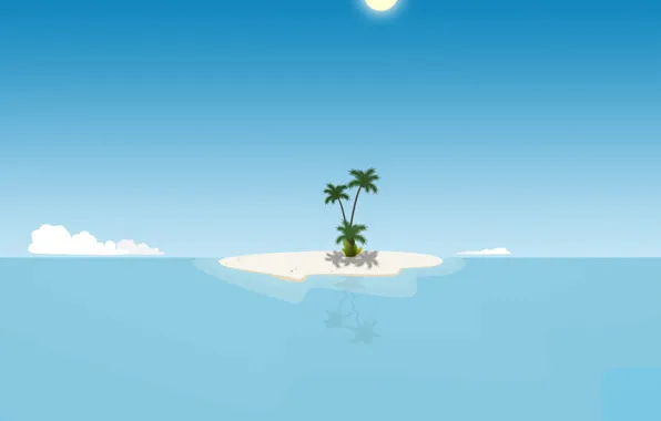 Картинка остров, минимализм, вектор