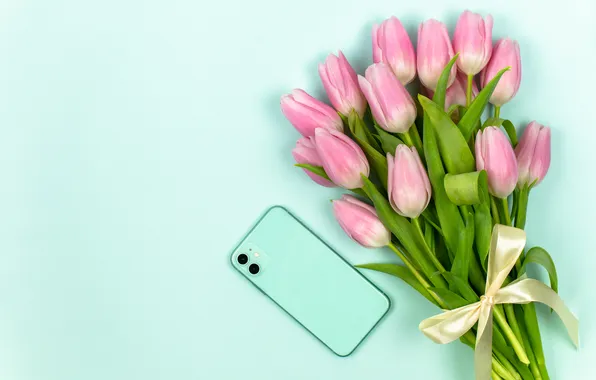 Картинка цветы, букет, тюльпаны, розовые, wood, pink, flowers, beautiful
