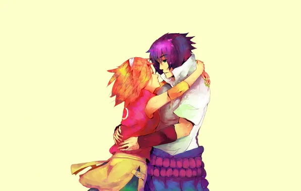 Naruto, art, sakura, sasuke, kanaru