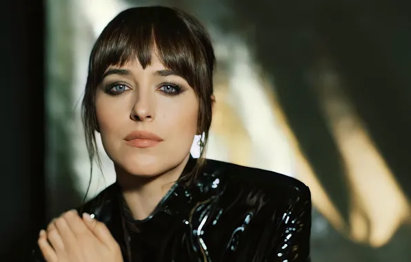 Взгляд, девушка, лицо, фото, макияж, актриса, красивая, Dakota Johnson