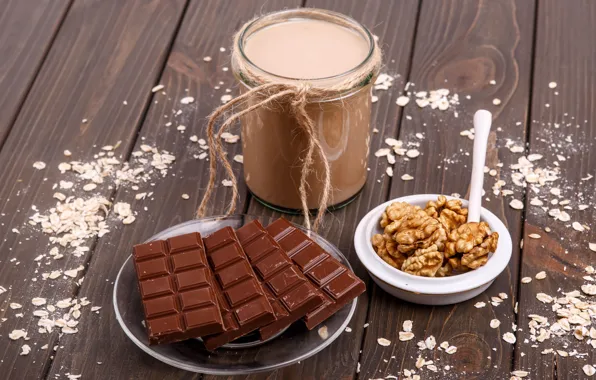 Шоколад, напиток, орехи, chocolate, какао