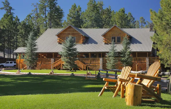 Summer, house, ranch