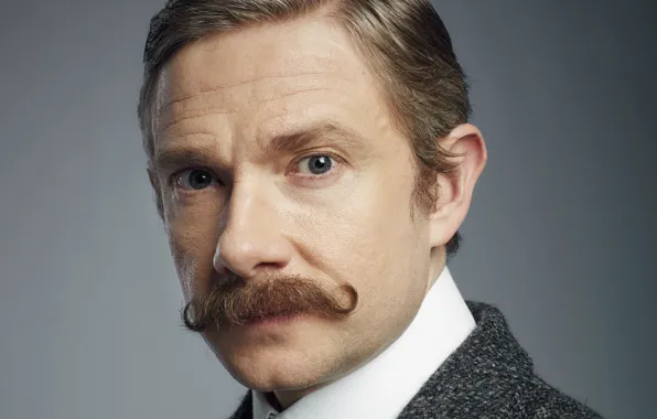 Усы, фон, Шерлок Холмс, Мартин Фримен, Sherlock, Sherlock BBC, Sherlock Holmes, Джон Ватсон