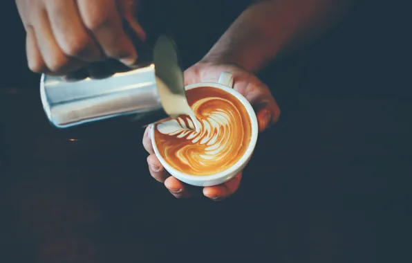 Coffee, cream, technique
