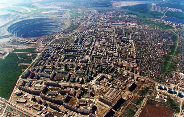 Картинка city, top view, Yakutia, Mirny