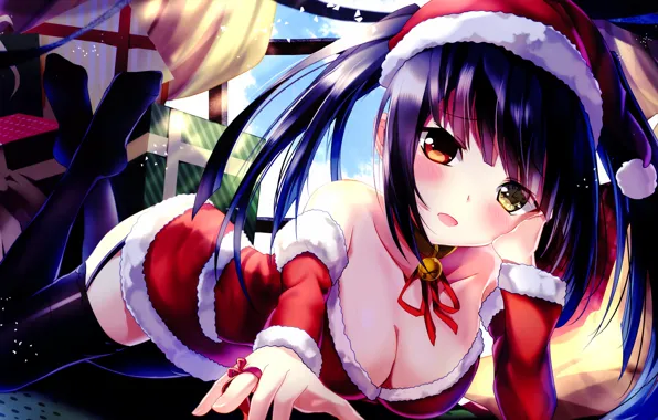Новый год, Девушка, Обои, Девочка, Арт, Art, Mango, Date a Live