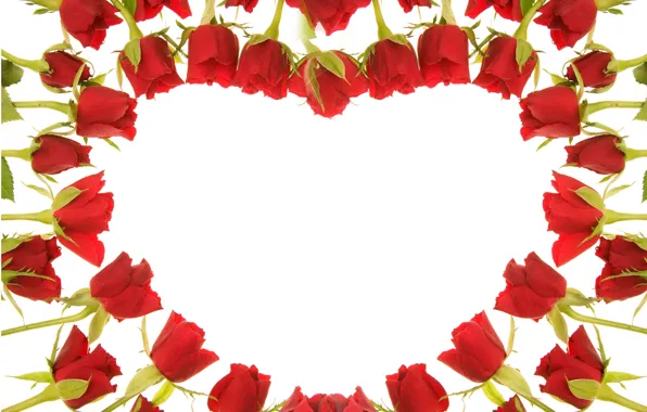 Сердце, розы, красные, Red, beautiful, Roses, Heart, Valentines Day