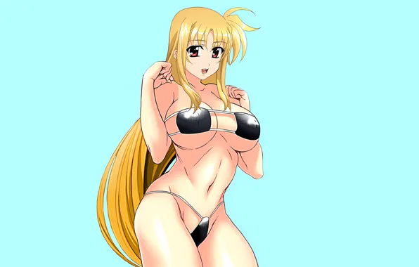 Girl, sexy, cleavage, long hair, boobs, anime, beautiful, red eyes