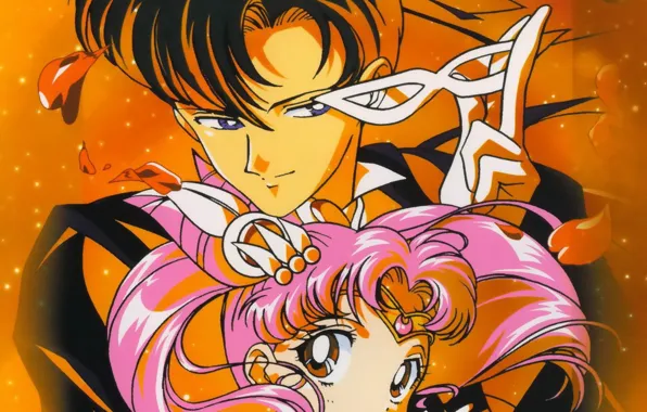 Лепестки, маска, Аниме, Sailor Moon, Такседо Маск, Малышка Бани