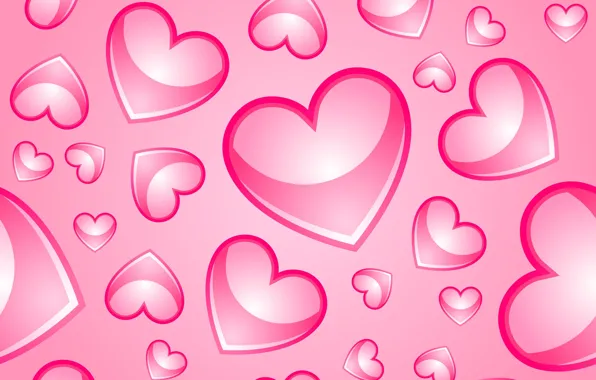 Картинка фон, розовый, сердечки