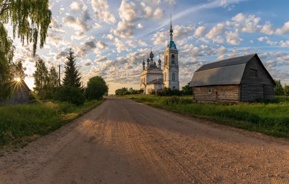 Дорога, храм, Russia, Savinskoye, Yaroslavskaya Oblast’
