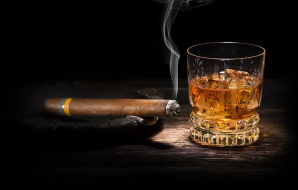 Картинка whiskey, smoke, cigar