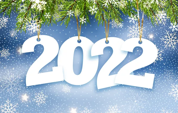 Зима, снежинки, фон, цифры, Новый год, new year, happy, winter