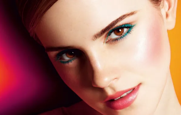 Красота, макияж, Эмма Уотсон, Emma Watson, brown eyes, beauty, карие глаза, очарование