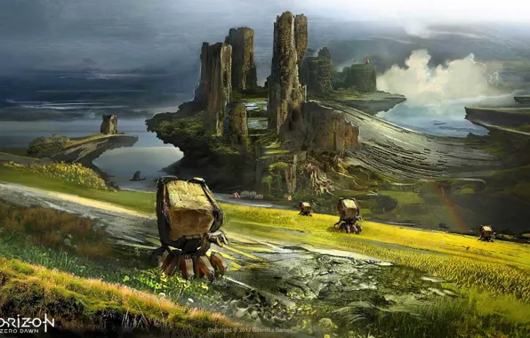 Долина, сооружения, Horizon, Zero Dawn, Shell Walker