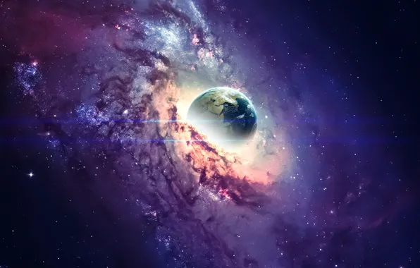 Звезды, Пыль, Планета, Космос, Арт, Stars, Space, Art
