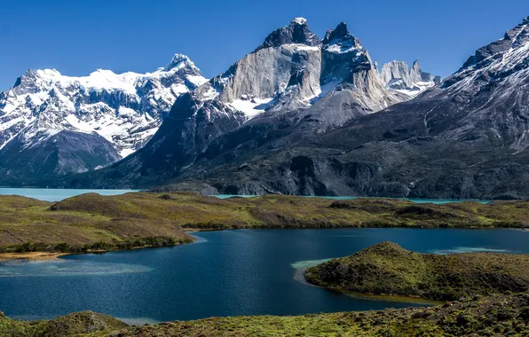 Горы, природа, Чили, озёра