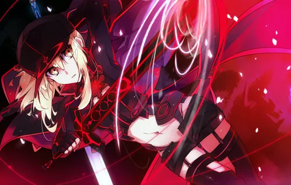 Аниме, арт, Fate Stay Night, сейбер, Судьба ночь схватки