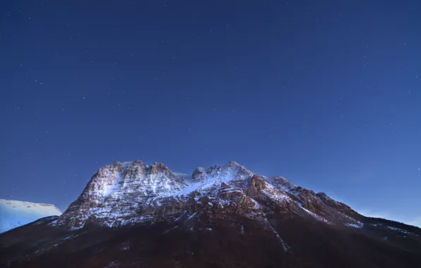 Небо, звезды, снег, Италия, sky, Italy, snow, stars